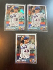 2015 Topps Chrome Jacob deGrom (3) #183 base + Refractor + PRISM  2nd yr