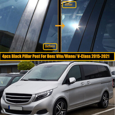 For Mercedes-Benz Vito Viano V-Class Car Window Pillar Posts Trim Cover Stickers