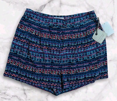 Womens Hinge Designed In Seattle Tribal Print Colorfol Shorts New NWT Size 10