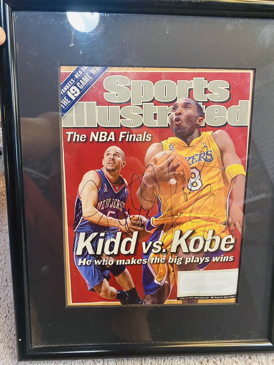 LA LAKERS Kobe Bryant New Jersey Nets Jason Kidd DUAL signed SI