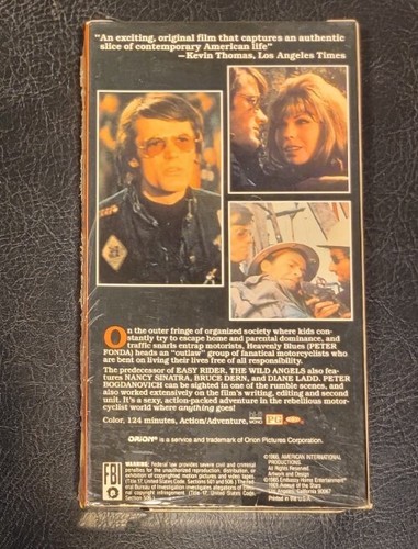 The Wild Angels (VHS 1986 Embassey) Peter Fonda~Nancy Sinatra~Biker Gang~1966 - Picture 2 of 2