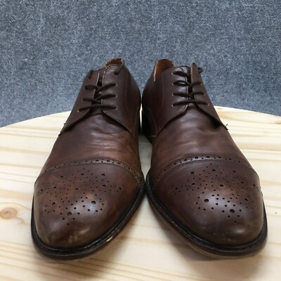 Express Dress Shoes Mens 11 Brogue Oxford Brown Leather  display picture 1