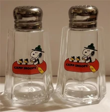A Nice Set of Camp Snoopy Salt & Pepper Shakers 3¾" Tall