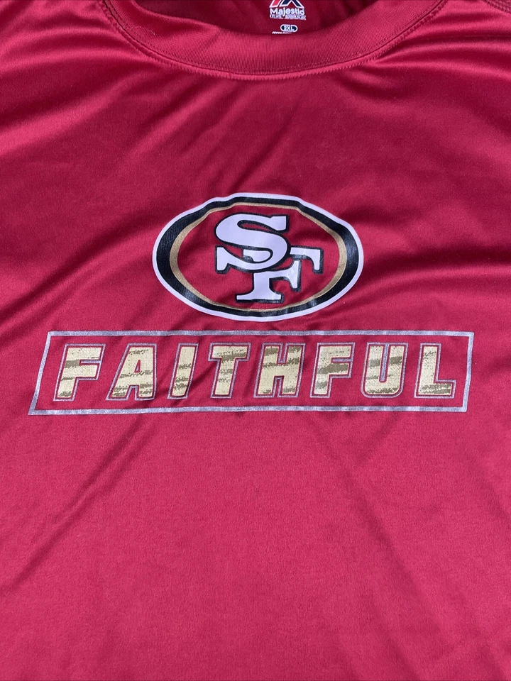 Majestic Shirt Adult 2XL San Francisco 49ers Football Faithful Short Sleeve Mens - Image 4 of 4