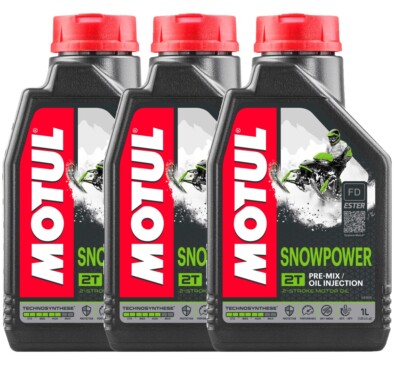 Motul Snowpower 3 Liters 2T Pre Mix Oil Injection 2 Stroke Motor Oils 3 x 1L