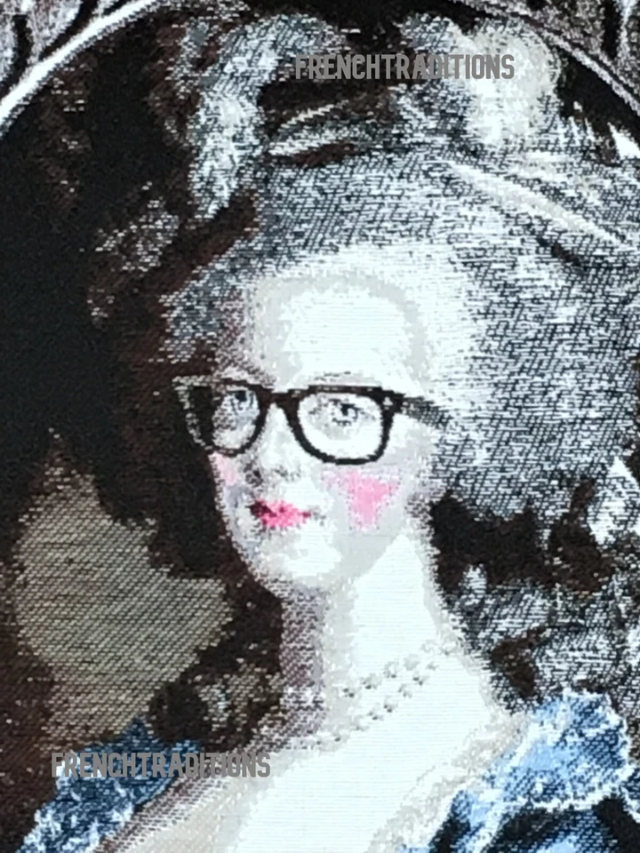 French Pillow Cover Jacquard Woven Marie Antoinette 1960''s Style - Made France - Image 4 of 4