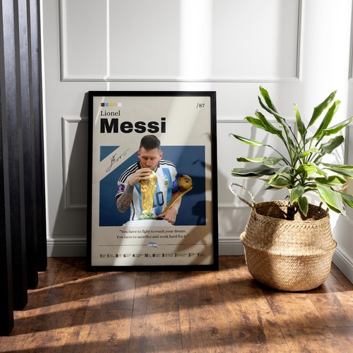Lionel Messi poster, Argentina print fan gift, Football print, Messi Wall art - Picture 4 of 10