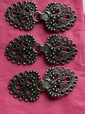 Vintage Norwegian Pewter 3 Sweater Clasp Beautiful 2-3/8 In Length