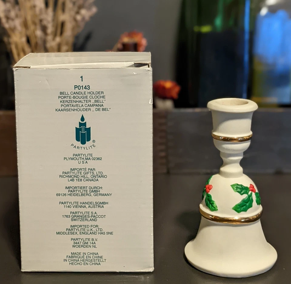 Candelabro Campana Cerámica Partylite Candelabro Navidad - P0143 Caja Original Foto 3 de 4