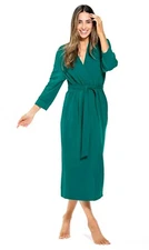 Cotton Jersey Knit Robe Soft Kimono Knitted Bathrobe Cozy Loungewear House Robe