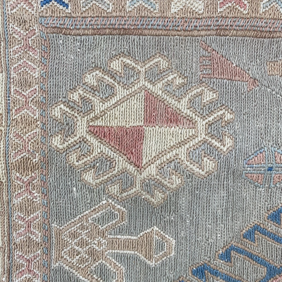 ALMOHADA KILLIM SHAM Hecha a Mano Lana Teñida Vegetal Texturizada Cuadrada Marrón 21 x 21 pulgadas Foto 3 de 4