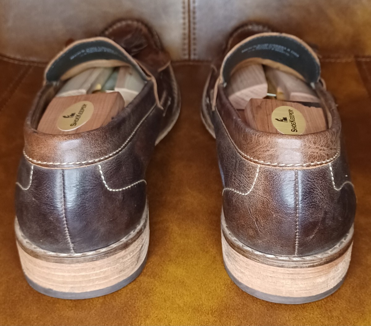 Cole Haan Brown Leather Kiltie Tassel Loafers (Men