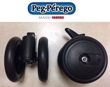 RUOTE anteriori per passeggino PLIKO MINI  2 BLOCCHI RUOTA  PEG PEREGO -nuovo-IT