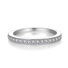 Ladies 925 Solid Silver Brilliant Cut 17 Stone White Sapphire Half Eternity Ring