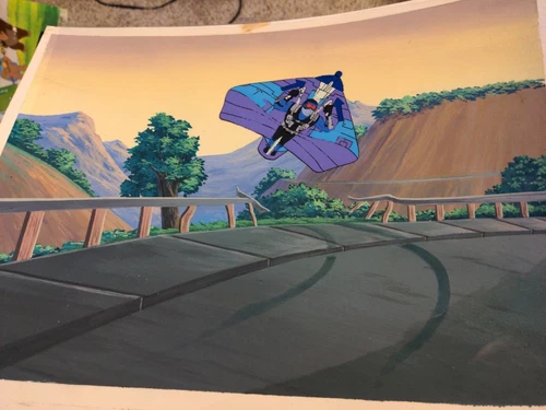 GI JOE animation cel background Production art 1980's G.I. JOE SNAKE EYES BG HT