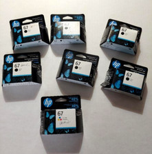 7 EMPTY HP ORIGINAL MALAYSIA BLACK  1 TRI COLOR INK CARTRIDGES   No. 67