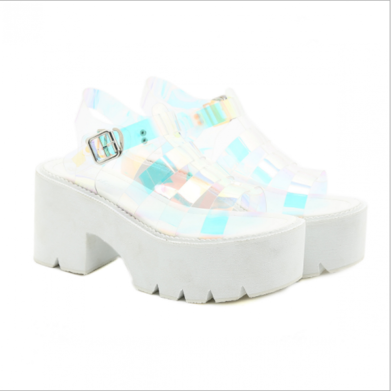 clear jelly platform sandals