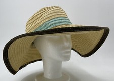 Hat Attack Sun Protection Floppy Packable Classic Travel Tan Straw Women's 17.5"
