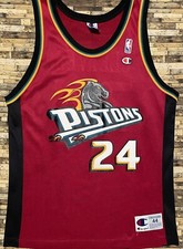 Vintage Champion NBA Detroit Pistons Mateen Cleaves Basketball Jersey