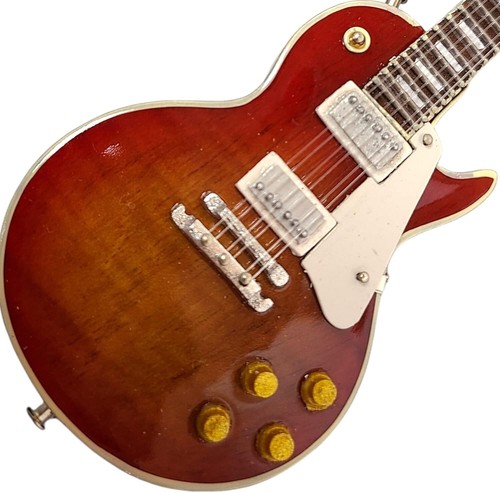 1:4 Scale Cherry Sunburst Electric Guitar Body - Handcrafted Collectible Model - Picture 8 of 9