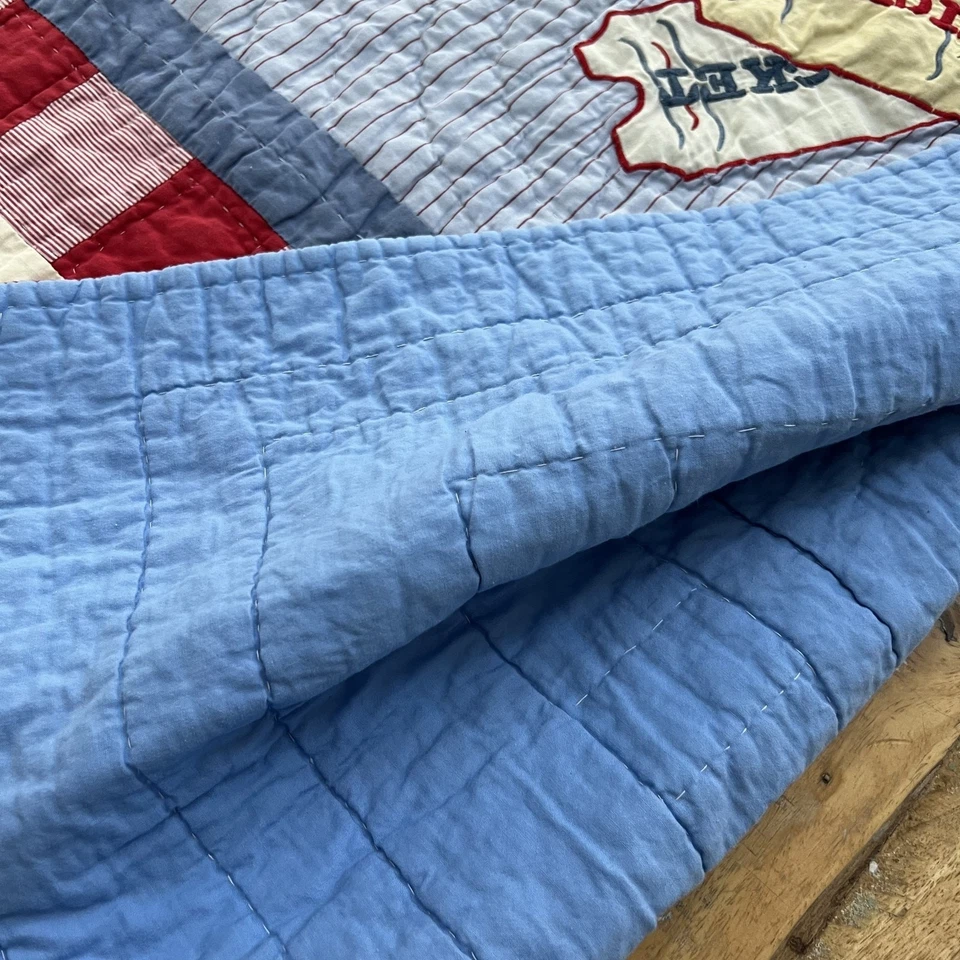 Pem America Inc Quilt 68"x86" Choo Choo Train Patchwork Multicolor 100% Cotton - Image 4 of 4