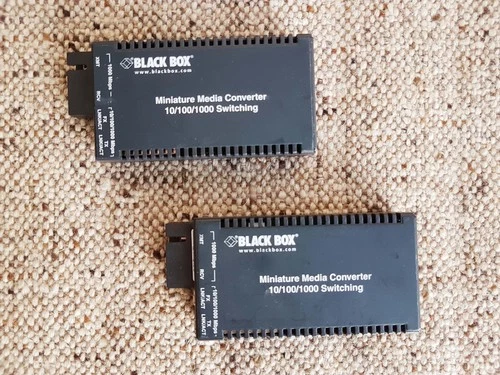 2 x BLACK BOX Miniature Media Converter 10/100/1000 Mbps - Set