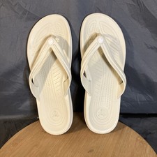 Crocs Classic Crocband Flip Sandals Mens 9 Womens 11 'Bone/Cream' 11033-2Y2