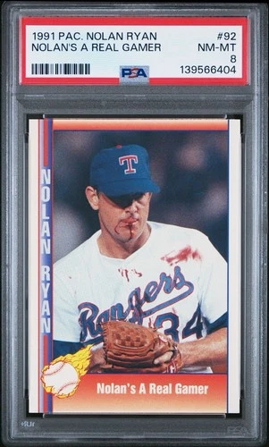 1991 Pacific Nolan Ryan Nolan’s A Real Gamer #92 PSA 8 Texas Rangers