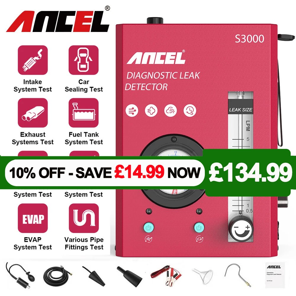 ANCEL S3000 Automotive EVAP Machine 12V Car Smoke Leak Detector Pipe Vacuum Test