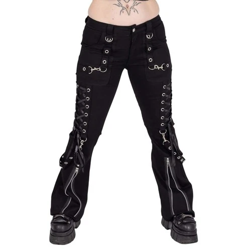Poizen Industries Trinity Pants - Gothic Zip Ring Buckle Punk Trousers