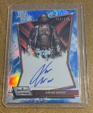 2026 WWE Topps Chrome Xavier Woods Red Brand Auto 133/150 Blue Refractor! NICE!!