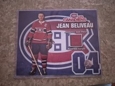 Jean Beliveau Montreal Canadiens Piece Of History 8x10 Picture With Coa