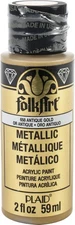 Plaid:Craft SM-658 FolkArt Metallic Acrylic Paint 2oz-Antique Gold (6Pk)