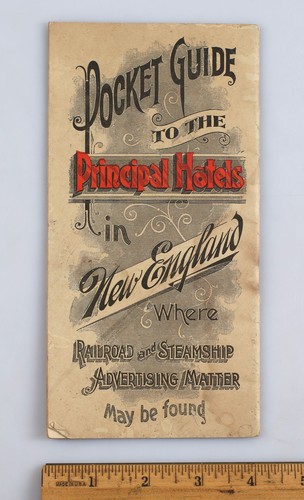 Odd 1894 Guide To New England Hotels Where Railroad Ad Matter May Be Found - Picture 2 of 10