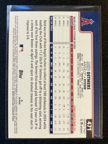 2025 Topps Series 2 #471 Reid Detmers Diamante Foil Los Angeles Angels - Bild 2 von 2