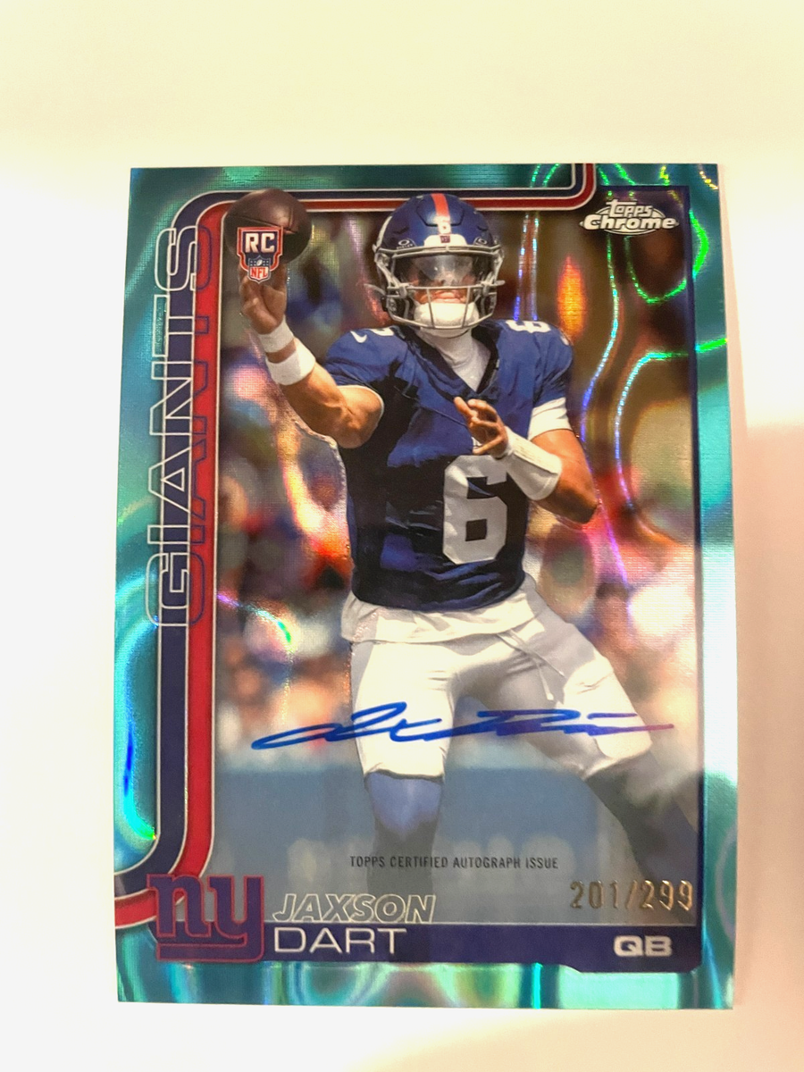 2025 Topps Chrome Jaxson Dart RC On Card Auto Teal Wave Refractor