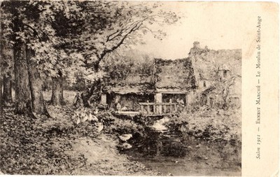 Salon de Paris 1911 - Le Moulin de Saint-Ange VILLECERF 77 -Ernest Marché - RAR