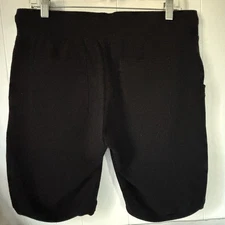 Norma KAMALI Raw Edge Jersey Knit Drawstring Bermuda Shorts Black Womens Size L