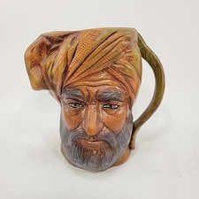 Ceramic Mug Hand Painted Face Man in Turban