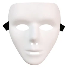 Blank White Male Full Mask Plain Thick Plastic Masquerade Face Masks Cosplay