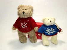 Vintage Teddy Bears with Winter Sweaters Lot of 2 Fully Jointed