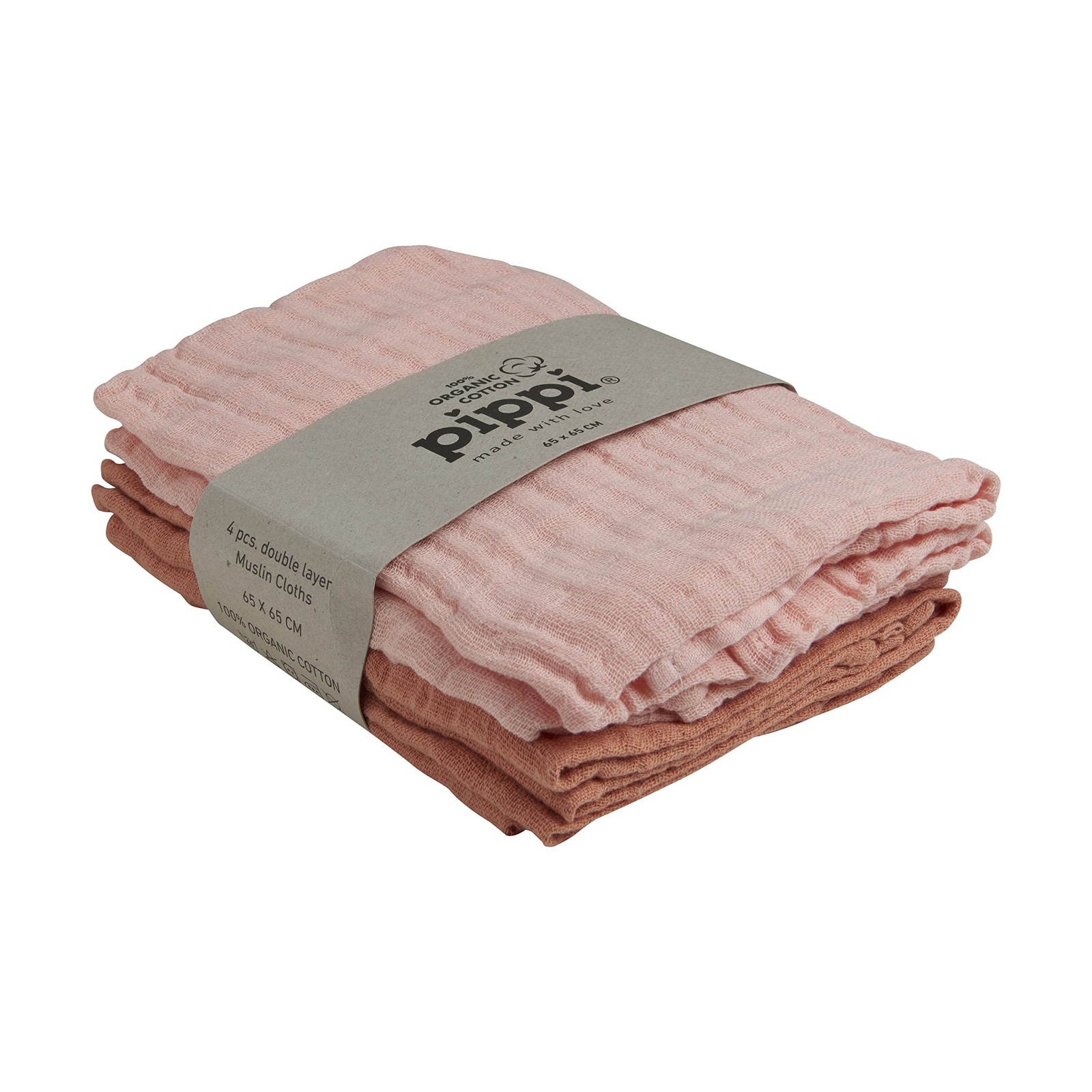 Couche en tissu bébé Rose Veiled 65 x 65 lange lavable unisexe