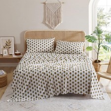 - Full Bed Sheets, Cotton Flannel Bedding with Matching Pillowcases, Ultra-So...