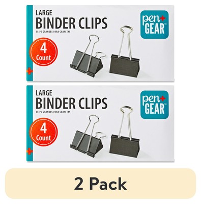 NEW TREND (2 pack) Pen+Gear Large Metal Binder Clips, Black, 4 Count