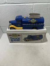 1993 Blue Sunoco Motor Fuel Truck Bank Lights Up, Doors Open Marx Toys See Pics!