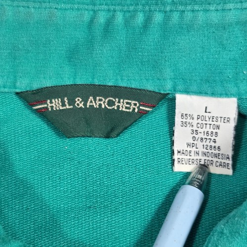 Vtg Hill & Archer Mens L Collared Rugby Pullover Long Sleeve Retro Grunge Punk - Picture 8 of 8