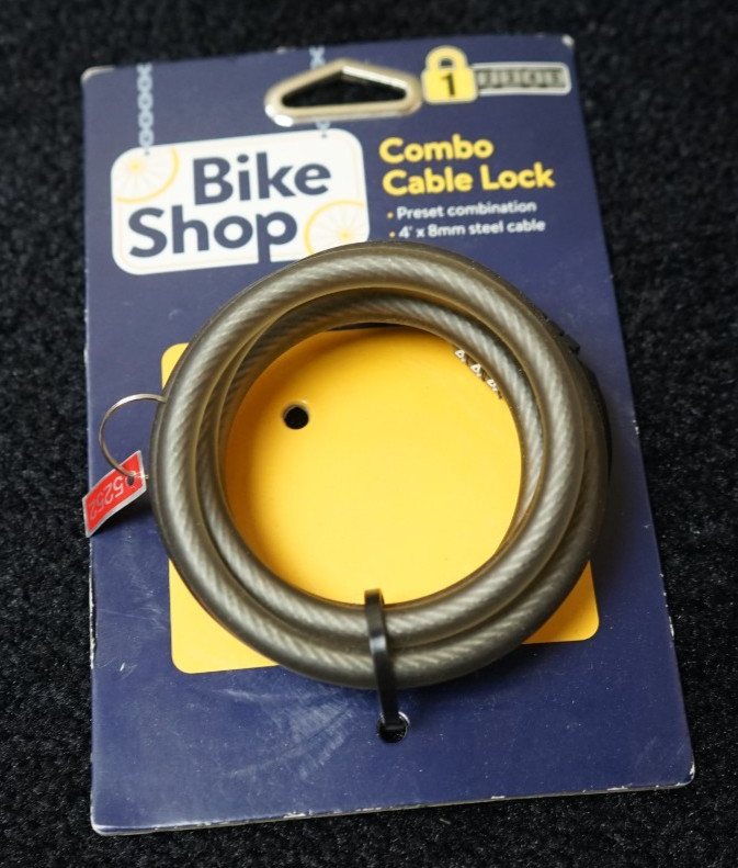 Bike Shop 4 ft Combo Cable Lock Preset Combination 8mm Steel Cable New