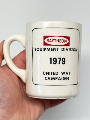 Raytheon Equipment Division 1979 United Way Campaign Employee Mug Cup Vintage