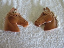 2  horse head plaster wall hanging Vintage