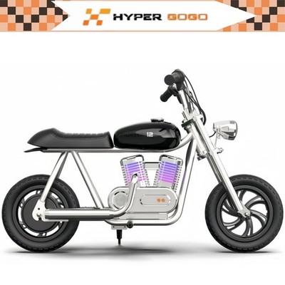 Hyper GOGO Pioneer 12 Plus 160W W/App Electric Motorcycle 24V for Kids - Black